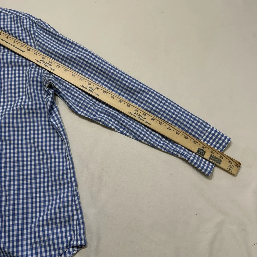 Banana Republic L Non Iron‎ Classic Fit Blue Gingham Dress Shirt